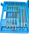 17-piece JFOGO SDS-Plus drill bit and chisel set in blue case for concrete masonry, front view.