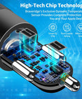 MFi Certified USB C Car Charger Fast Charge Kit showing internal high-tech chip technology and safety features