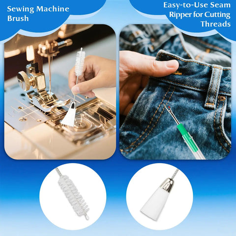 15 Piece Sewing Machine Cleaning Kit With Screwdriver, Tweezers, Double Headed Brush, Silicone Brush, Rippers, And Storage Case