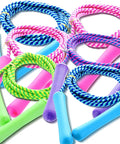 Colorful Jump Rope Set For Kids And Teens, Adjustable Length, 6 Pack Of Assorted Colors with durable handles and nylon ropes