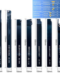 Turning Holders And Threading Holder Set For Metal Lathe Tools 21pcs Includes 7 Shank Threading Holders And 14 Indexable Carbide Inserts In Golden Finish With Three Eighths Inch Boring Bars In A Handy Case, vertical alignment