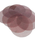 Kickstart Your Woodwork With These 5 Inch Mesh Sanding Discs, The Ultimate Hook And Loop Abrasive Set For Furniture that shows 5 inch mesh sanding discs stacked together.
