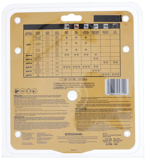 Back packaging of Heavy Duty 7 Inch Diamond Masonry Blade for Block and Brick Wet or Dry Cutting, Continuous Rim, Pro Grade Cutter