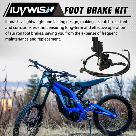Hydraulic Foot Brake Pedal Lever Kit for Surron LBX X260 X160 Electric Dirt Bikes CNC 6061-T6 Aluminum Upgrade Easy Install Beefed Up Braking Performance DOT4 Fluid Not Included