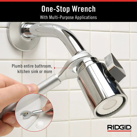 One Stop 2-In-1 Wrench For Angle Stops And Compression Couplings with dual design used on bathroom fixture