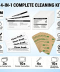 All In One Printer Maintenance Kit Compatible With Hdp5000 Hdp5600 Hdp6600 And Hdp8500 Includes Ipa Cleaning Cards Printhead Swabs Adhesive Sheets And Wipes To Keep Your Setup Dialed In Tight, showing contents of 4-in-1 cleaning kit.