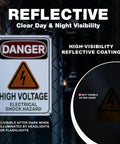 Heavy Duty High Voltage Danger Sign 7X10 Reflective Aluminum Plate 2 Pack Rust Resistant Electrical Warning Labels Industrial Grade visibility in day and night
