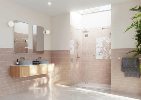 Frameless Shower Door Hinge With Enduroshield Glass Coating, Polished Brass Finish, Heavy Duty Pivot Hardware For 78 Inch By 60.5 Inch Shower Enclosures, No Fuss Install, Durable Glass Door Hardware, Sleek Modern Look on glass shower door
