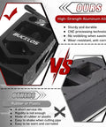 Comparison between high-strength aluminum alloy bike saw guide and rubber or plastic alternative for stability and durability.