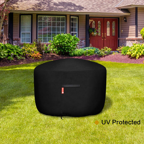 Beefed Up Round Fire Pit Cover For 30 To 36 Inch Pits, Waterproof 600D Oxford Fabric With PVC Coating, Weatherproof, in garden