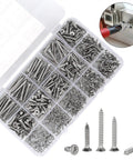 525 Piece Self Tapping Wood Screws Set M2 M3 M4 Flat Head Phillips Countersunk Screws In 304 Stainless Steel 13 Sizes For Wood Plastic And Metal