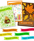 Banner Sentiment Scrapbooking Die Cuts Set with Layered Stitching Frame Dies for Card Making and Paper Crafts on cards