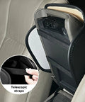 Universal Car Middle Console Cover Must Have With Two Storage Pockets Armrest Cushion Made From Premium Microfiber Leather shown with telescopic straps