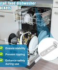 Top Shelf 2 Pack Dishwasher Mounting Brackets With Complete Screw Kit For Samsung Models - Installed in dishwasher with dishes.
