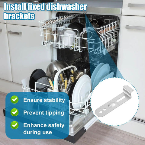 Top Shelf 2 Pack Dishwasher Mounting Brackets With Complete Screw Kit For Samsung Models - Installed in dishwasher with dishes.