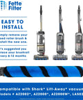 Soft Brush Roll Replacement Set For Shark Vertex And Rotator Upright Vacuums, Compatible With Part 1483FC2000, Pack Of 2