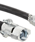 EP Flexsteel 250 Steam Black Rubber Steam Hose Assembly One Half Inch Female NPT To One Half Inch Male NPT Two Bolt Connection