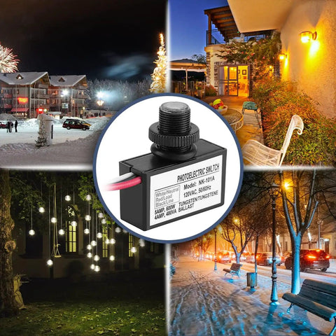 120V Dusk To Dawn Sensor Photoelectric Switch Automatic Black For Outdoor Lighting Photocell Smart Switch featured with outdoor scenes