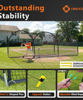 Backyard Baseball Batting Cage With Open Ended Net For Easy Access 20Ft Long By 13Ft Wide By 9Ft High in a yard