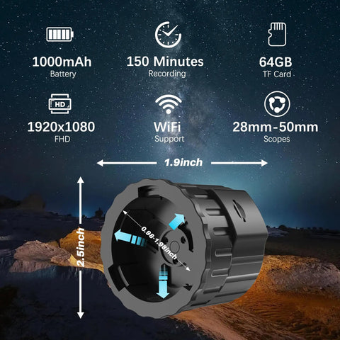 WiFi Eyepiece for Telescopes and Microscopes With One Point Five Inch TFT Display 1080P HD Imaging and 64GB Storage infographic