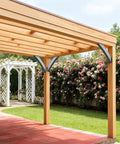Rock Solid Heavy Duty Connector Bracket Kit 45 Degree Support For Wooden Structures And Garden Pergolas featuring inside mount roof riser in outdoor pergola.