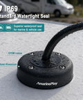 Waterproof Round Marine Cable Gland Pass Through Seal For Boat Wiring No Fuss Install With Rubber Seal Fits Cables Up To 1.08 In And Connectors Up To 1.34 In Aluminum Alloy Marine Grade on wet deck