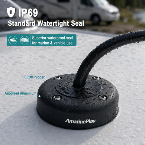 Waterproof Round Marine Cable Gland Pass Through Seal For Boat Wiring No Fuss Install With Rubber Seal Fits Cables Up To 1.08 In And Connectors Up To 1.34 In Aluminum Alloy Marine Grade on wet deck
