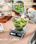 Image of Must Have Digital Kitchen Scale With 13lb Capacity And 0.1g Precision Removable Stainless Steel Pan Backlit LCD Display with salad