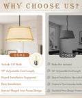 AyshwillDec 10" Modern Gold Linen Pendant Light Dining Room Bulb Included with G45 bulb and adjustable cord.