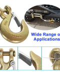 4 Pack Clevis Slip Hook Three Eighths Inch With Safety Latch G70 Forged Steel for Trailer Receiver Hitches