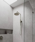 8 Inch Rain Shower Head With Magnetic Handheld Sprayer Polished Chrome No Remodel Needed super easy retrofit includes hose