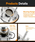 Close-up of Front Wheel Hub Bearing Assembly 2Pcs 6 Lug With ABS 515097 showing flange, rings, and bolts details.