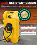 Garvee 15 Gal Gas Caddy Heavy Duty Gas Can With Manual Fuel Transfer Pump, leak-resistant design with adjustable valve for easy fuel extraction.