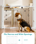 Heavy Duty Metal Retractable Pet Gate For Doorways And Stairs With Auto Close Design Straight Up Secure Dog Barrier Expands To 38 Inches Wide No Bottom Bar Classic White For Folks Who Love Pets with beagle in front