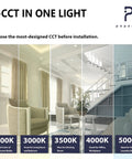 Five Color Temperature LED Recessed Canless 6 Inch Ceiling Light With Junction Box, 12W Ultra Thin Dimmable Downlight, CCT options