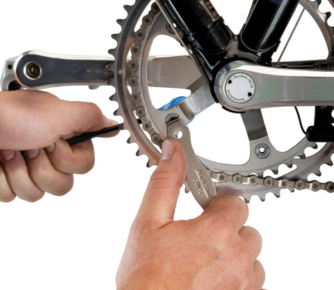 CNW-2 Chainring Nut Wrench for your bike chainring bolts, double ended tool fits slotted nuts, DIY cyclist using the tool