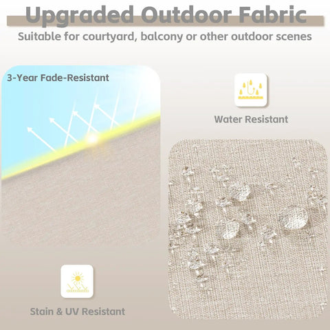 Cozy Outdoor Chair Cushions Set Of 4 20 By 20 Inches Square Seat Pads Water and UV Resistant Fabric Close-Up