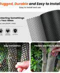 16 Inch By 50 Foot Plastic Chicken Wire Mesh with 100 Zip Ties DIY Friendly Garden Netting for Dogs, Deer, Poultry, and Pets