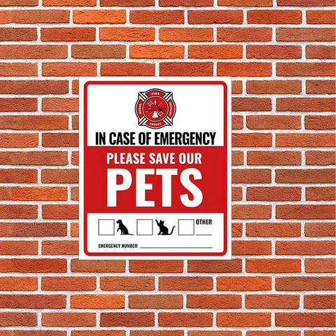 Pet Safety Alert Fire Rescue Stickers 20 Pack Four By Four Point Seven Inch Emergency Vinyl Door Window Signs For Your Fur Babies