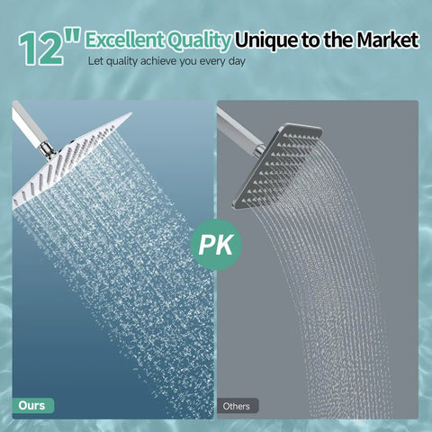 Comparison of Luxury 12 Inch Square Stainless Steel Shower Head With High Pressure Rainfall Ultra Thin Design Water Saving Polished Chrome Finish
