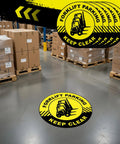 5 Pack Forklift Parking Keep Clear Floor Signs, 17 Inch Adhesive Safety Stickers For Warehouse Shop Office, heavy duty vinyl decals on warehouse floor