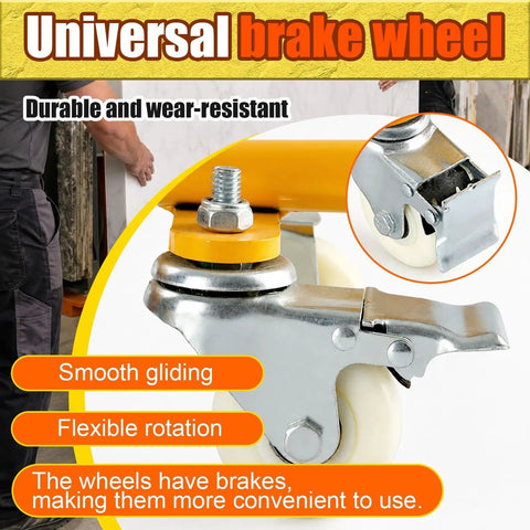 Pro Gear Heavy Duty Door Dolly And Panel Mover Built With Eight Inch Solid Wheels, featuring universal brake wheel for smooth gliding.