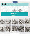 M4 Hex Socket Head Cap Screws Nuts And Washers Kit In 304 Stainless Steel With Assorted Sizes, Built To Last Heavy Duty Fastener Set For DIY Projects, Electronics, Automotive, And Machinery. 335-piece organizer with M4 screws, nuts, and washers