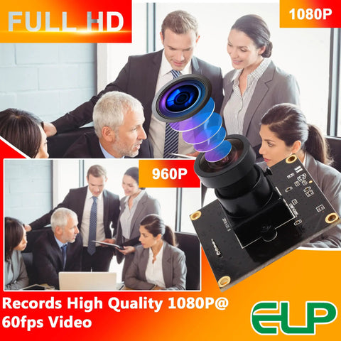 USB Camera With 2.9mm Wide Angle Fisheye Lens 1080P Webcam featured with 2MP sensor for smooth 1080p60 streaming, office meeting setup.