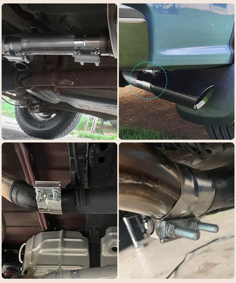 Exhaust Clamp Set With Multiple Sizes 4In 3In 2.5In 5In 3.5In 2.75In Heavy Duty Stainless Steel Lap Joint Band Clamp installation