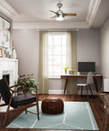 36 Inch Indoor Ceiling Fan With LED Light And Pull Chain in a small home office, quiet modern fan in brushed nickel with 3 blades