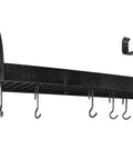 Wall Mounted Bookshelf Rack With Curved Arm In Hammered Steel 24 Inches Handcrafted In The USA Pro Grade Heavy Duty Commercial Shelf