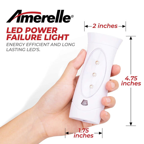 Hand holding LED Emergency Lights For Home Power Outages 5 Pack Plug In Flashlight Combo With Rechargeable Battery