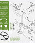 2 Pack Replacement Belts For Harbor Freight Central Machinery Mini Wood Lathe 65345 Model, schematic and belt image