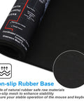Close-up of XXL Gaming Mouse Pad With Ultra Smooth Surface and non-slip rubber base, anti-fray stitching, 35.4 by 15.7 inches.